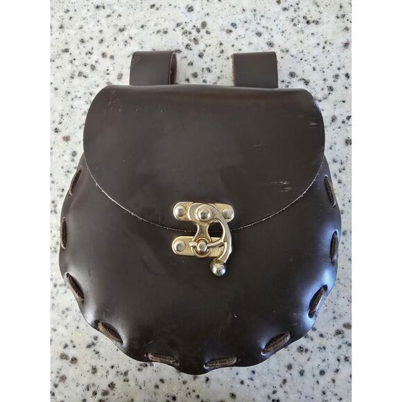 Heavy Brown Leather Belt Pouch - Picture 1 of 5